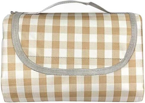 K Y KANGYUN 80x80 in Extra Large Picnic Blanket Outdoor Beach Blankets, Water-Resistant Foldable Sandproof Blankets Cute Picnic Mat for Beach, Camping Grass Lawn Park Mats (Tan Gingham) in Kuwait