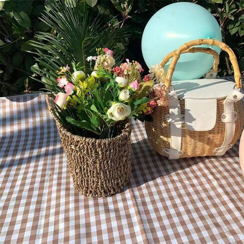 K Y KANGYUN 80x80 in Extra Large Picnic Blanket Outdoor Beach Blankets, Water-Resistant Foldable Sandproof Blankets Cute Picnic Mat for Beach, Camping Grass Lawn Park Mats (Tan Gingham) in Kuwait