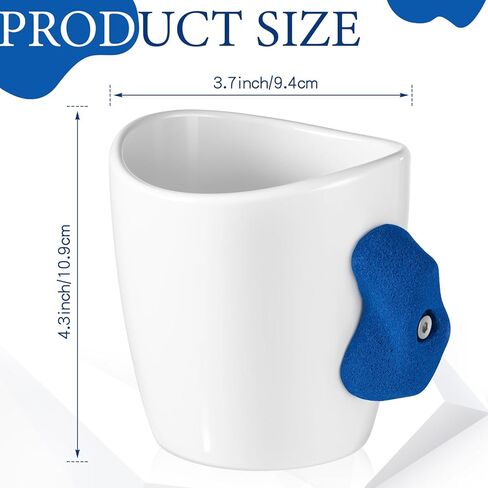 Uiifan 2 Pcs Rock Climbing Mug Rock Climbing Gifts 12 oz Climber Hold Mug with Climber Handle Hold Mountain Climbing Gifts and Accessories Pinch Holder Cup for Coffee Tea (White, Blue) in Kuwait