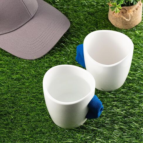 Uiifan 2 Pcs Rock Climbing Mug Rock Climbing Gifts 12 oz Climber Hold Mug with Climber Handle Hold Mountain Climbing Gifts and Accessories Pinch Holder Cup for Coffee Tea (White, Blue) in Kuwait