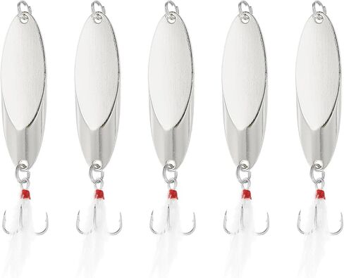 PATIKIL Fishing Spoons Fishing Lures Casting Spoon Treble Hooks Jigs Hard Metal Spinner Baits for Freshwater Saltwater in Saudi Arabia