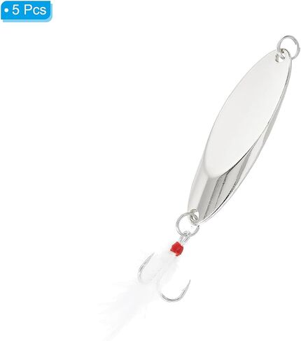 PATIKIL Fishing Spoons Fishing Lures Casting Spoon Treble Hooks Jigs Hard Metal Spinner Baits for Freshwater Saltwater in Saudi Arabia