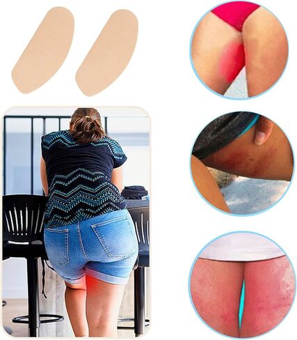 شريط جلدي داخلي من WOLAIYE، شريط مضاد للاحتكاك في الفخذ، رقع الفخذين، رقعة حماية من الاحتكاك للبشرة - 6 قطع in Kuwait