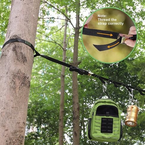 Ayaport Campsite Storage Strap Tent Camping Stuff Tree Hanging Organizer with 10 Hooks & 20 Loops, Must Have Camping Gear Kitchen Hammock Strap Tent Accessories in Saudi Arabia