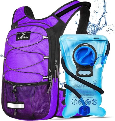 Zounich Hydration Backpack, Breathable Running Backpack with 3L Water Bladder, Large Capacity Hiking Rucksack Outdoors Hydration Bag Pack Perfect for Cycling Camping Fitness Climbing Fits Men & Women in Saudi Arabia