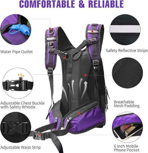 Zounich Hydration Backpack, Breathable Running Backpack with 3L Water Bladder, Large Capacity Hiking Rucksack Outdoors Hydration Bag Pack Perfect for Cycling Camping Fitness Climbing Fits Men & Women in Saudi Arabia