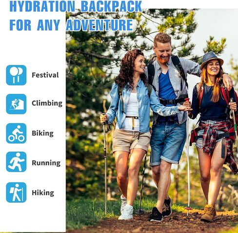 Zounich Hydration Backpack, Breathable Running Backpack with 3L Water Bladder, Large Capacity Hiking Rucksack Outdoors Hydration Bag Pack Perfect for Cycling Camping Fitness Climbing Fits Men & Women in Saudi Arabia