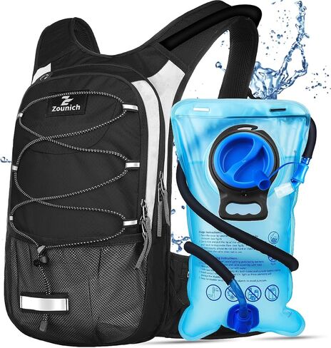 Zounich Hydration Backpack, Breathable Running Backpack with 3L Water Bladder, Large Capacity Hiking Rucksack Outdoors Hydration Bag Pack Perfect for Cycling Camping Fitness Climbing Fits Men & Women in Saudi Arabia