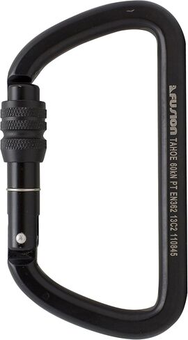 Fusion Screw Locking Tahoe Carabiner, Black in Saudi Arabia