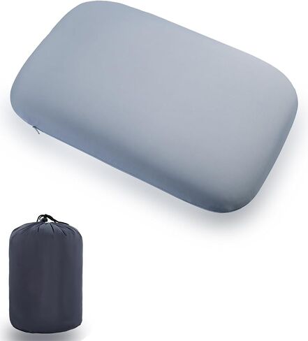 Camping Pillow Small Travel Pillow Memory Foam Bed Soft Neck Pillow Lightweight Easy to Carry Portable Cooling Home Pillow Removable Pillow Cover with Travel Storage Bag (Gray) in Saudi Arabia