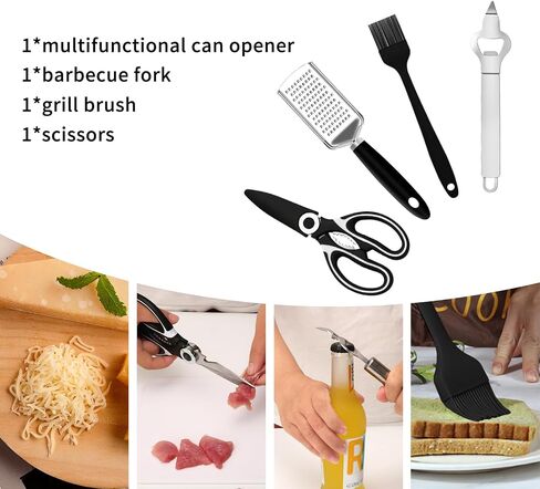 Camping Cooking Utensils Set - Camping Kitchen Equipment, Compact and Portable Camper Accessories, Perfect for Travel, Picnic, RV, Camping, BBQ, Party in Saudi Arabia
