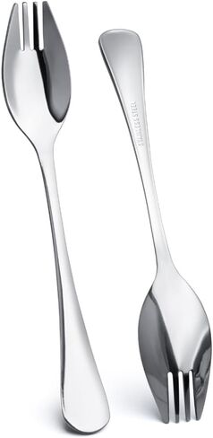 6 عبوات من Spork ذات مقبض طويل وشديدة التحمل 18/10 من الفولاذ المقاوم للصدأ قابلة لإعادة الاستخدام للأطفال والكبار والتخييم في الهواء الطلق من KAISHANE in Kuwait