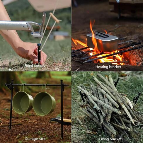 6 Pack Tent Stakes, 12 inch Tent Stakes Heavy Duty with Storage Bag, Forged Steel Tent Pegs for Camping Unbreakable and Inflexible in Saudi Arabia