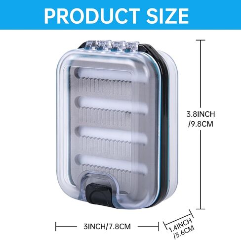 Fly Boxes For Fly Fishing Jig Box: Waterproof Fly Fishing Box Easy Grip Foam Jig Fly Fishing Tackle Box 3.9 * 3.1 * 1.4 Inch Type A(2 PCS) in Saudi Arabia