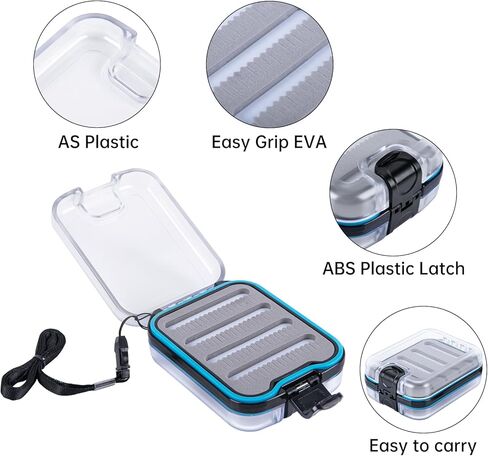 Fly Boxes For Fly Fishing Jig Box: Waterproof Fly Fishing Box Easy Grip Foam Jig Fly Fishing Tackle Box 3.9 * 3.1 * 1.4 Inch Type A(2 PCS) in Saudi Arabia