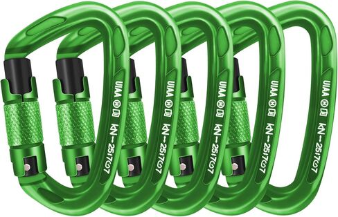 UIAA Certified Professional Heavy Duty Large Locking Carabiner Clips Climbing Carabiner 25kN Auto Locking Carabiner for Rock/Ice Climbing Rappelling Rescue Swing etc, D Shaped in Saudi Arabia