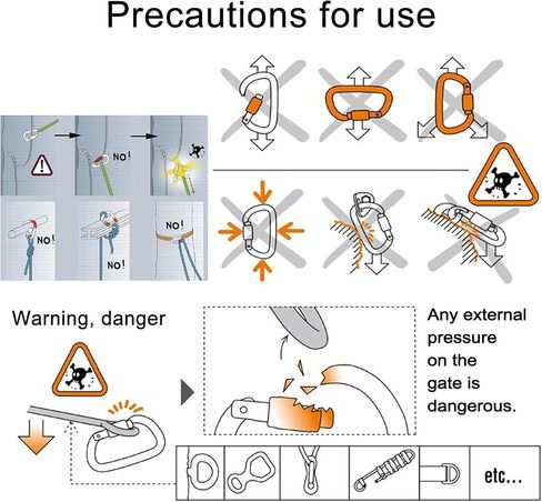 UIAA Certified Professional Heavy Duty Large Locking Carabiner Clips Climbing Carabiner 25kN Auto Locking Carabiner for Rock/Ice Climbing Rappelling Rescue Swing etc, D Shaped in Saudi Arabia