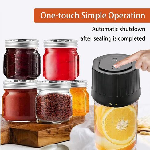 Mason Jar Vacuum Sealer، 2024 ترقية M1 مجموعة سدادة الهواء الكهربائية الأوتوماتيكية بالكامل لتعليب برطمانات ميسون ذات الفم العريض والمنتظم، آلة إغلاق جرة ميسون ذات الكرة اللاسلكية لتوفير الطعام in Saudi Arabia