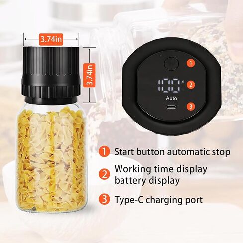 Mason Jar Vacuum Sealer، 2024 ترقية M1 مجموعة سدادة الهواء الكهربائية الأوتوماتيكية بالكامل لتعليب برطمانات ميسون ذات الفم العريض والمنتظم، آلة إغلاق جرة ميسون ذات الكرة اللاسلكية لتوفير الطعام in Saudi Arabia