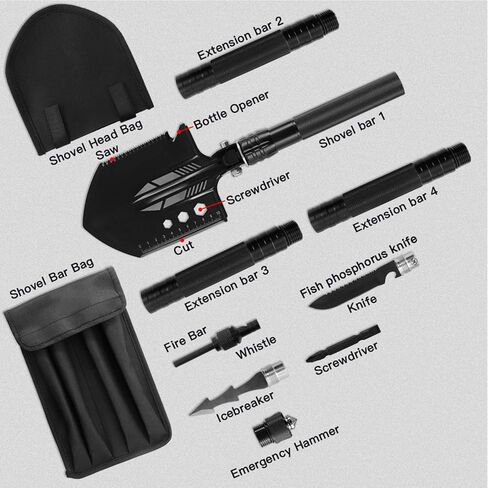 Camping Folding Shovel Survival Tool with Carrying Pouch Military Shovel Multitool for Car Emergency Camping Hiking Backpacking Fishing Gardening in Saudi Arabia