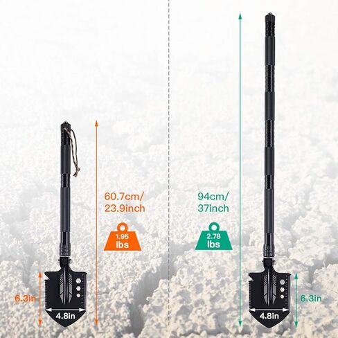 Camping Folding Shovel Survival Tool with Carrying Pouch Military Shovel Multitool for Car Emergency Camping Hiking Backpacking Fishing Gardening in Saudi Arabia