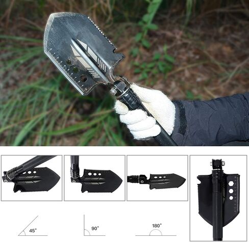 Camping Folding Shovel Survival Tool with Carrying Pouch Military Shovel Multitool for Car Emergency Camping Hiking Backpacking Fishing Gardening in Saudi Arabia