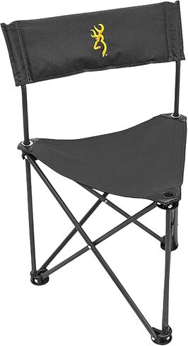 Browning Dakota Hunting and Camping Chair - Compact and Foldable Steel Frame with 3 Legs, Extra Wide 600D Fabric Seat, Angled Back, and Shoulder Carry Bag in Saudi Arabia