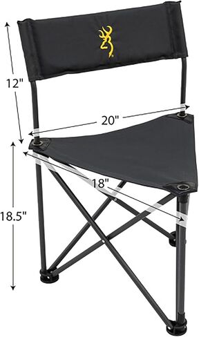 Browning Dakota Hunting and Camping Chair - Compact and Foldable Steel Frame with 3 Legs, Extra Wide 600D Fabric Seat, Angled Back, and Shoulder Carry Bag in Saudi Arabia