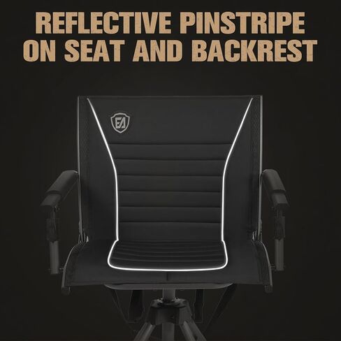 كرسي صيد دوار صامت 360 درجة من أي وقت مضى للستائر، مقاعد صيد قابلة للطي قابلة للتعديل مع مساند للذراعين للأنشطة الخارجية، صيد الأسماك، دعم 300 رطل in Kuwait