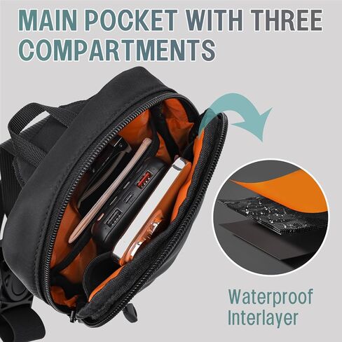 Mini Sling Bag for Men, Waterproof Small Crossbody Bag Lightweight Everyday Carry Chest Bag for Travel Walk Sport in Saudi Arabia