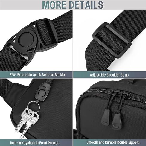 Mini Sling Bag for Men, Waterproof Small Crossbody Bag Lightweight Everyday Carry Chest Bag for Travel Walk Sport in Saudi Arabia