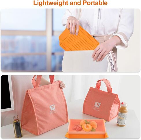 أطباق وأوعية سيليكون قابلة للطي مع غطاء، أطباق عشاء قابلة للطي، حاوية تخزين طعام الشواء، وعاء سفر قابل للطي للتخييم، المشي لمسافات طويلة، إعداد الوجبات، الوجبات الخفيفة، السلطة، تناول الطعام بواسطة Rely2016 (برتقالي) in Kuwait