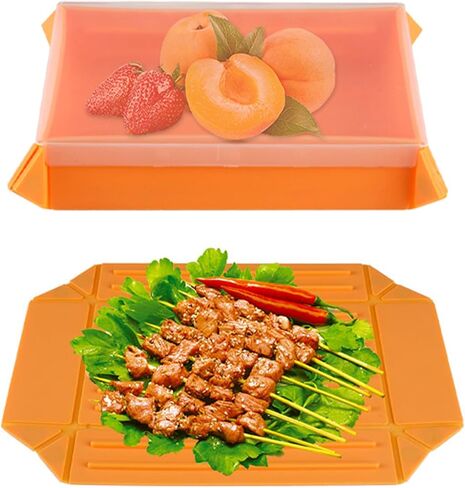 أطباق وأوعية سيليكون قابلة للطي مع غطاء، أطباق عشاء قابلة للطي، حاوية تخزين طعام الشواء، وعاء سفر قابل للطي للتخييم، المشي لمسافات طويلة، إعداد الوجبات، الوجبات الخفيفة، السلطة، تناول الطعام بواسطة Rely2016 (برتقالي) in Kuwait