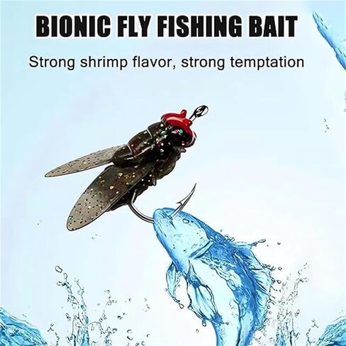 Bionic Fly Fishing Bait(20PCS),Bionic Flies Fishing Lure, 2024 New Fly Hook Soft Bait Add Fish Attractant Fishing Gear in Saudi Arabia
