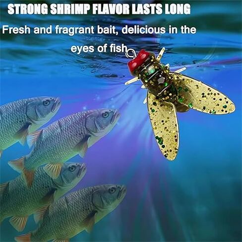 Bionic Fly Fishing Bait(20PCS),Bionic Flies Fishing Lure, 2024 New Fly Hook Soft Bait Add Fish Attractant Fishing Gear in Saudi Arabia