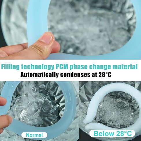 2Pcs Ice Ring, Neck Cooling Tube, Neck Ice Pack, Reusable Ice Ring Neck Cooler, Neck Cooling Ring for Indoor Outdoor Summer Hot Weather, Blue+ White in Saudi Arabia