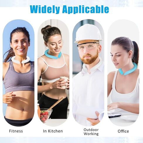 2Pcs Ice Ring, Neck Cooling Tube, Neck Ice Pack, Reusable Ice Ring Neck Cooler, Neck Cooling Ring for Indoor Outdoor Summer Hot Weather, Blue+ White in Saudi Arabia