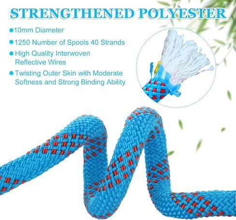 Boat Anchor Rope 50 FT Arborist Rope 10mm Marine Rope Camping Rope with Hook Outdoor Rope 2000Lbs Tree Stand Pull Up Rope Magnet Fishing Rope Safety Rope for Rappelling Hunting Rescuing Hiking in Saudi Arabia
