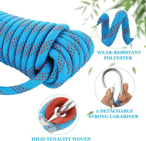 Boat Anchor Rope 50 FT Arborist Rope 10mm Marine Rope Camping Rope with Hook Outdoor Rope 2000Lbs Tree Stand Pull Up Rope Magnet Fishing Rope Safety Rope for Rappelling Hunting Rescuing Hiking in Saudi Arabia