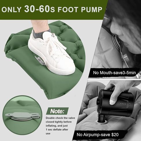 Sleeping Pad for Camping - Inflatable Camping Mat, Ultralight Air Mattress,Built-in Foot Pump Backpacking Sleeping Pad,Compact Sleeping Mats for Camping、Hiking、Traveling (Forest Green) in Saudi Arabia