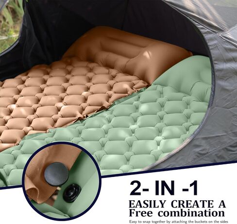 Sleeping Pad for Camping - Inflatable Camping Mat, Ultralight Air Mattress,Built-in Foot Pump Backpacking Sleeping Pad,Compact Sleeping Mats for Camping、Hiking、Traveling (Forest Green) in Saudi Arabia