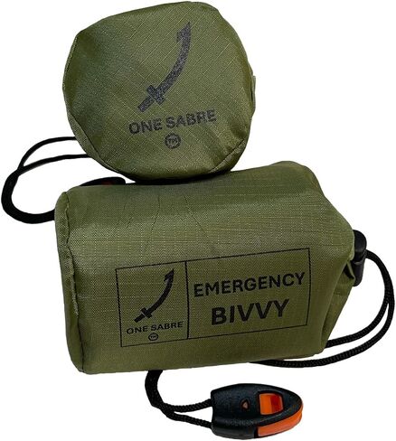 Emergency Bivvy Bag - Mylar Sleeping Bag, Space Blanket shelter, Reflects 90% Body Heat, Ripstop Carry Bag w/Whistle in Saudi Arabia