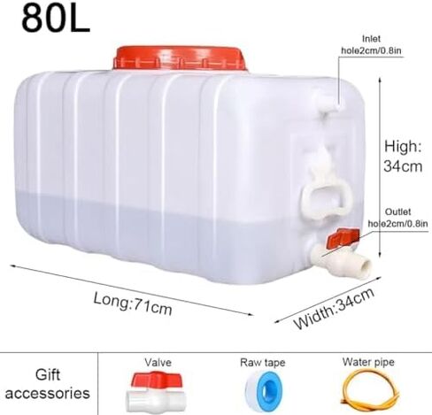 Large Plastic Water Storage Tanks Emergency Water Storage 50L/80L/110L/200L Camping & Hiking Water Storage Water Container Multifunctional Water Tank(Size:50L/13.2gallon) in Saudi Arabia