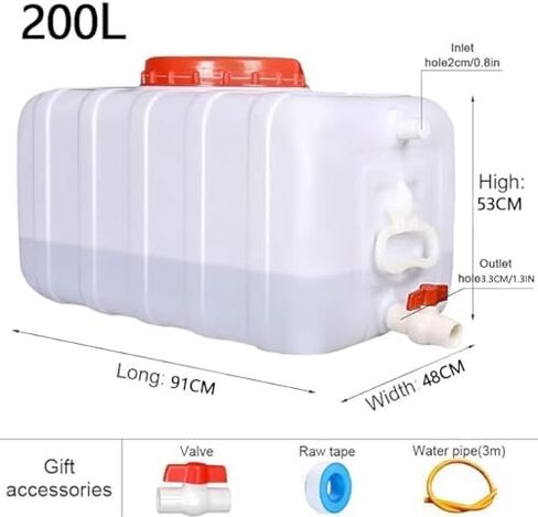 Large Plastic Water Storage Tanks Emergency Water Storage 50L/80L/110L/200L Camping & Hiking Water Storage Water Container Multifunctional Water Tank(Size:80L/21gallon) in Kuwait