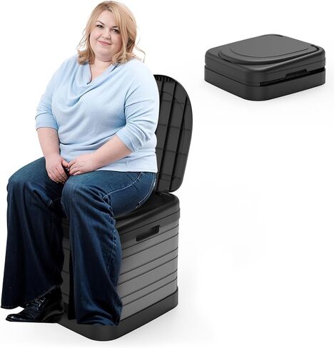 XXL Portable Toilet for Adults, Upgraded Camping Toilets Collapsible Toilet Extra Large 16.7-inch High Porta Potty for Camping Outdoor Activities and Travel, 18.1‘’*16.7''*16.7'' Gray in Saudi Arabia
