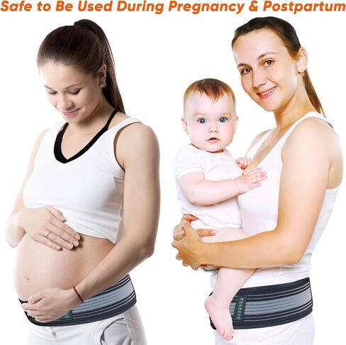 حزام الورك العجزي الحرقفي SI - حزام عرق النسا للنساء والرجال، تخفيف آلام أسفل الظهر، العجزي الحرقفي، الوركي، الحوض، القطني، الورك، الساق، العصب العجزي (رمادي، مقاس الورك العادي 32-47 بوصة) in Kuwait