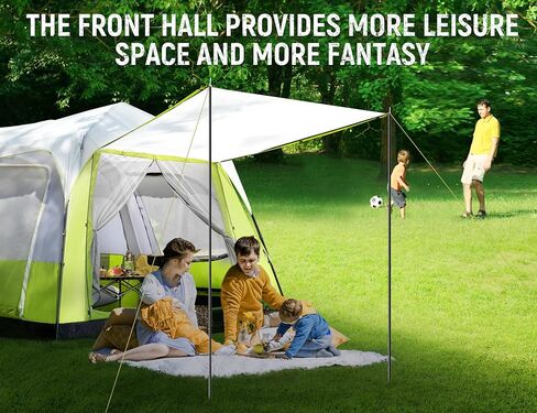 8/10 Person Camping Tent, Pop-Up Family Tent for Instant Easy Setup, Spacious Interior, Includes Rainfly, Room Divider, Carry Bag, Backpacking Tents for Camping, Hiking, Sleepovers in Saudi Arabia