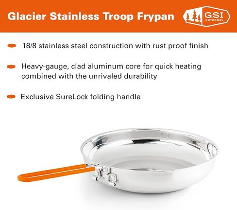 GSI Outdoors Stainless Troop Frypan for Camping and Outdoor Cooking in Saudi Arabia