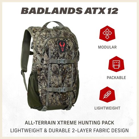حزمة الصيد Badlands ATX 12 - حقيبة ظهر تكتيكية Xtreme لجميع التضاريس، خفيفة الوزن، مقاومة للماء، الطين in Kuwait