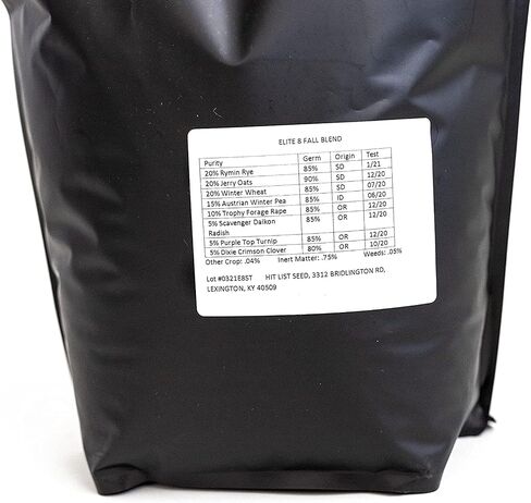 Elite 8 Fall Deer Food Plot Blend, 10 lbs (1/2 Acre) -Turnip, Radish, Forage Brassica, Clover, Wheat, Rye, Oats, Peas, Whitetail, Blacktail, Deer, Elk, Hunting, High Protein, Attractive in Saudi Arabia